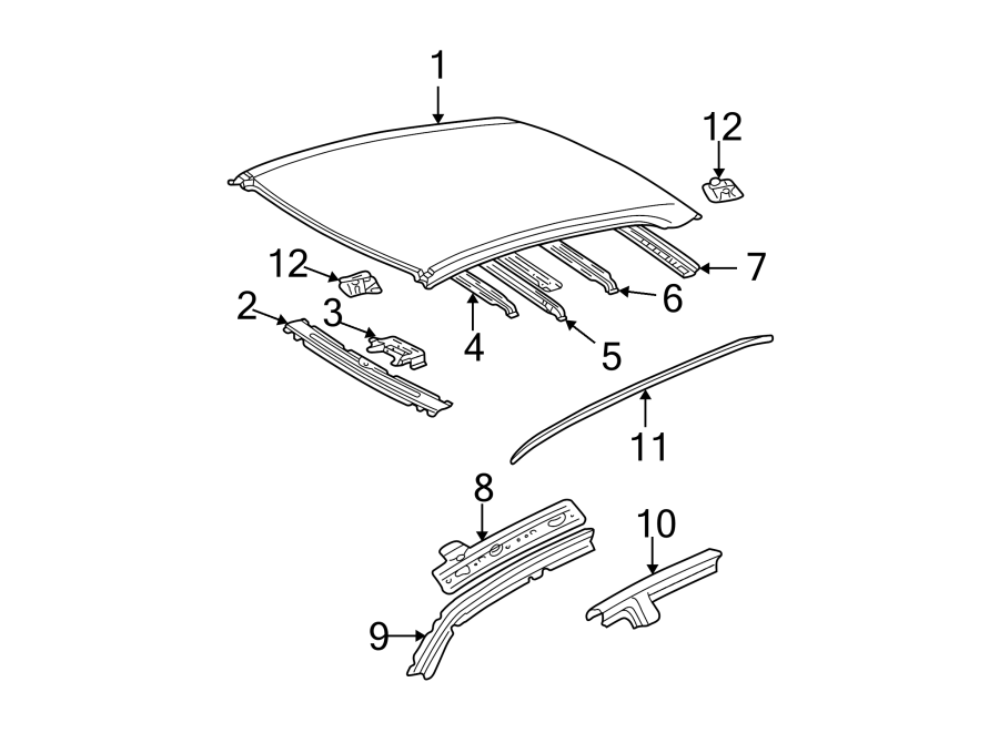 2015 Toyota Camry Drip Molding ROOF W O SUNROOF US Built W SUNROOF