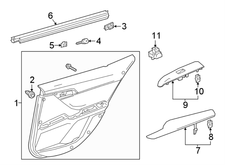 1986 Toyota Camry Door Interior Trim Panel Door Trim Panel PANEL