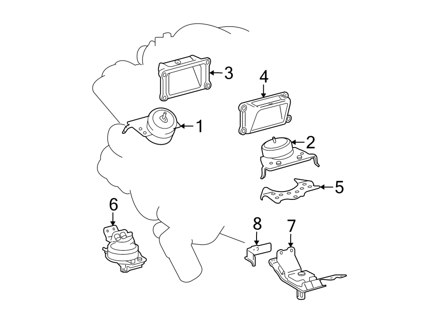 Toyota Tundra Engine Mount Bracket (Front, Upper). 4.6 LITER. 5.7 LITER