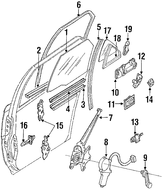 Toyota Corolla Door Parts Diagram