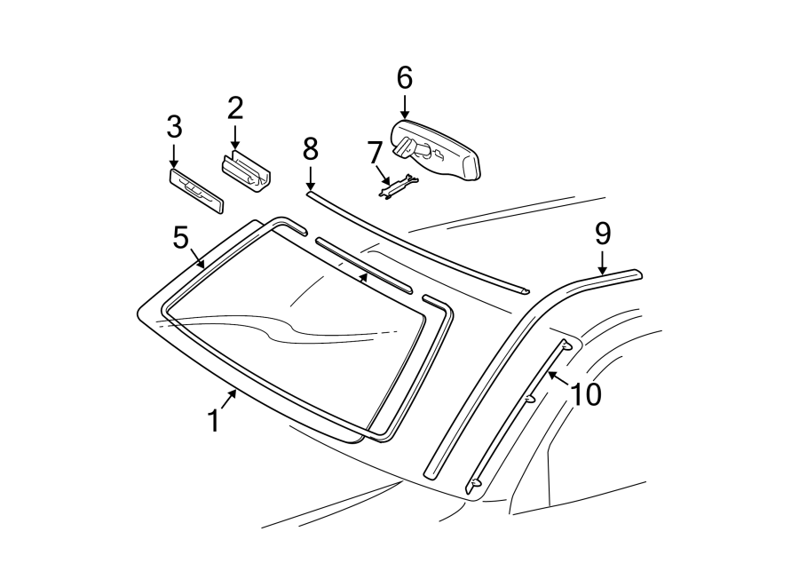 Toyota 4Runner Molding. WINDSHIELD. Upper 7553135180 Toyota, Fort