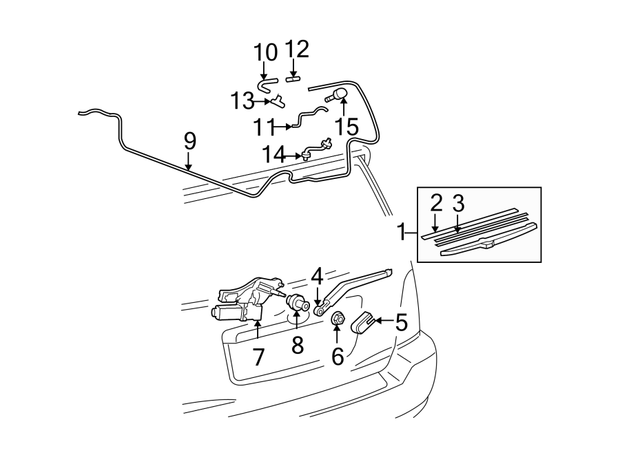 Toyota Highlander Liftgate Washer Hose (Rear). #1 - 9009959341 | Toyota ...