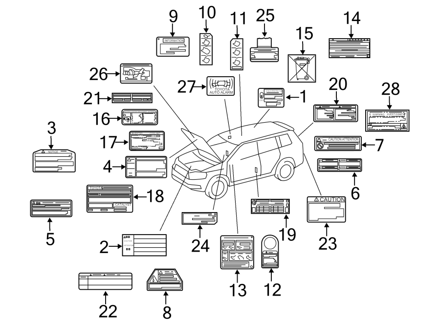 Toyota Highlander Engine Decal. Engine. VACUUM. Decal. Diagram. Sticker