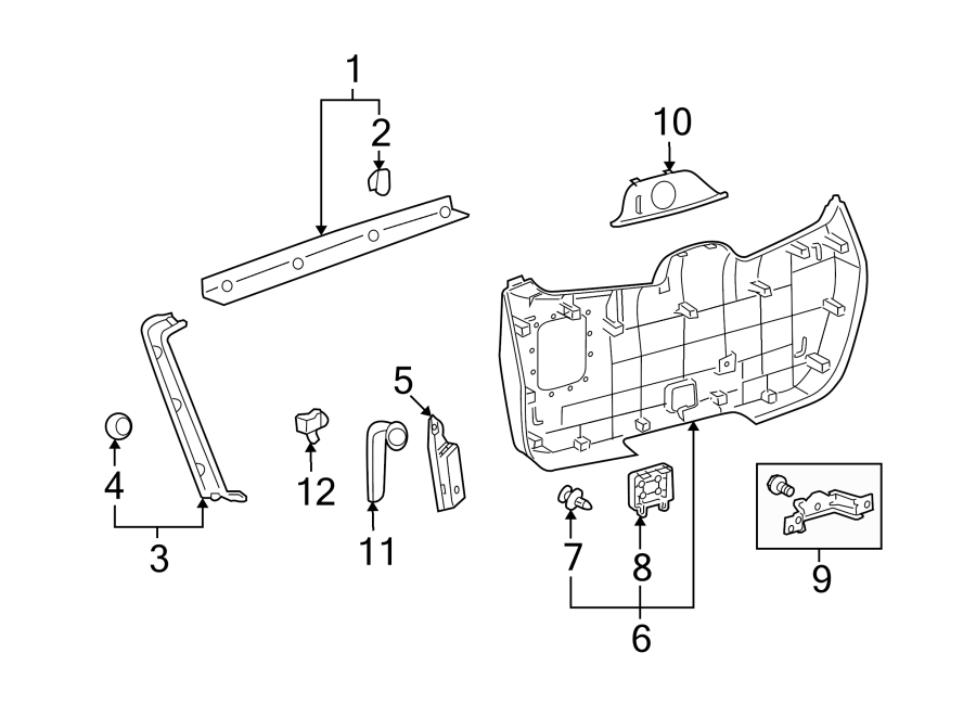 toyota Highlander Trim. Cover. Panel. Gate. (Upper, Lower). JAPAN BUILT ...