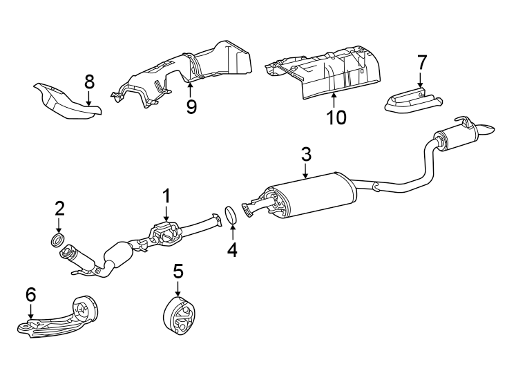 2012 Toyota Exhaust Muffler. 2.5 LITER. Highlander; 2.5L Hybrid