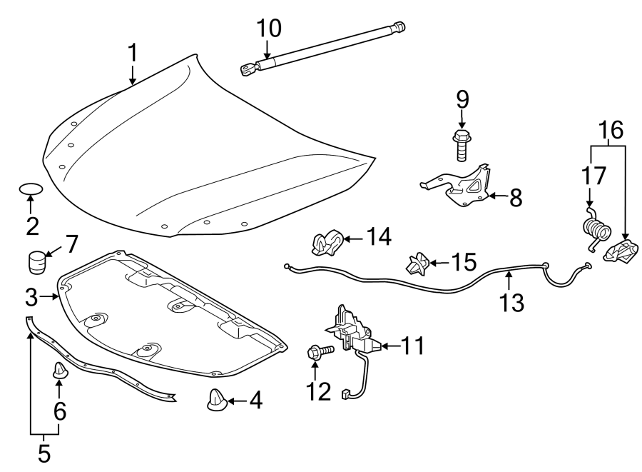 Toyota Tundra Hood Stop Buffer (Upper). On radiator support, inner