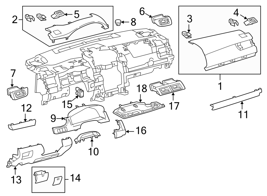 Toyota Camry Interior Parts Diagram