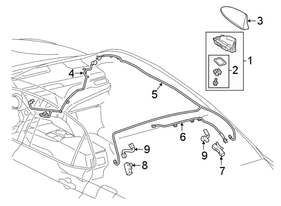 Toyota Camry Antenna Cable. CORD SUB ASSEMBLY, ANTEN. Feed line. Rear