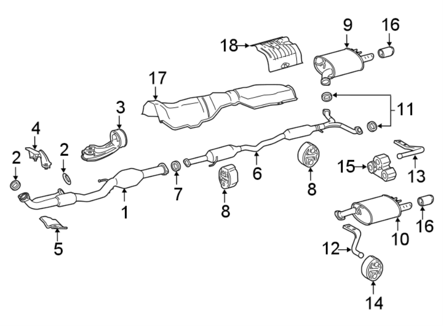 Toyota Camry Catalytic Converter (Front) 174100P380 Toyota, Fort