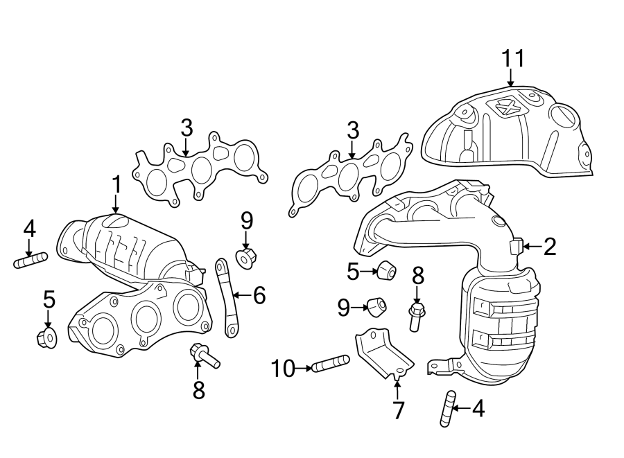 Toyota Sienna Catalytic Converter with Integrated Exhaust Manifold. 2WD