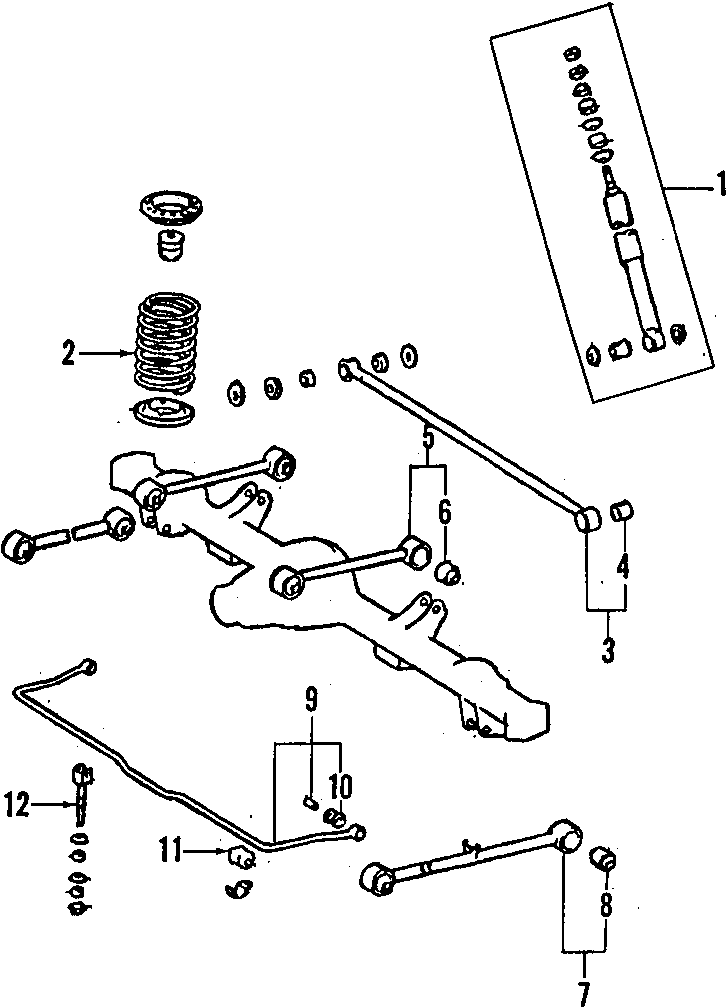 1991 Toyota Corolla Bushings. 4runner; front. Front. Suspension, rear